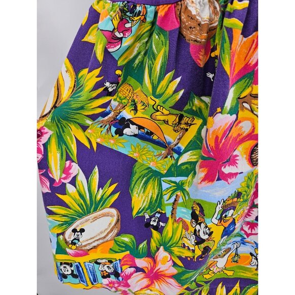 Vtg Mickey Unlimited Jerry Leigh Dress Womens M Mickey Minnie Hawaiian Beach 90s - Picture 3 of 7